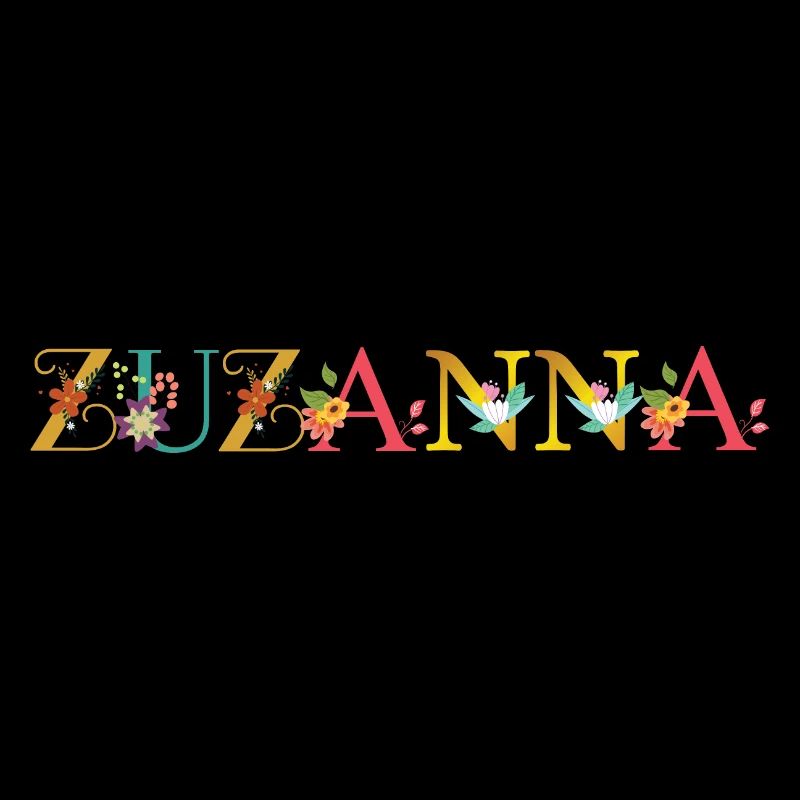 Le nom de ZUZANNA est décoré de fleurs
