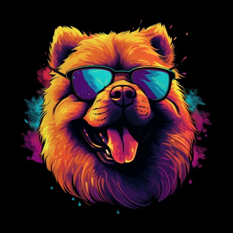 Retro Wave Chow Chow Chemise pour chien