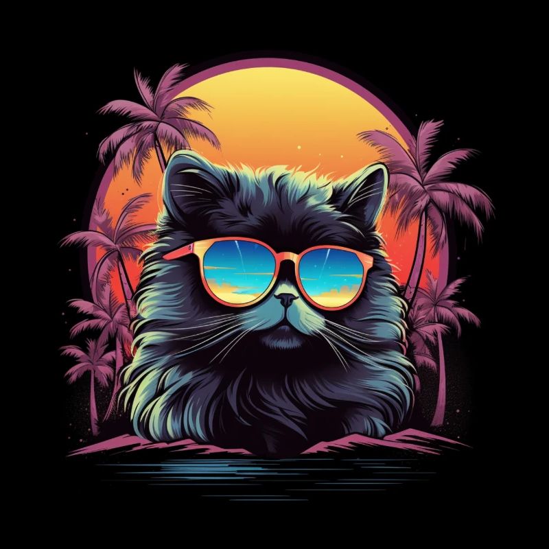 Retro Wave Persian Cat Shirt