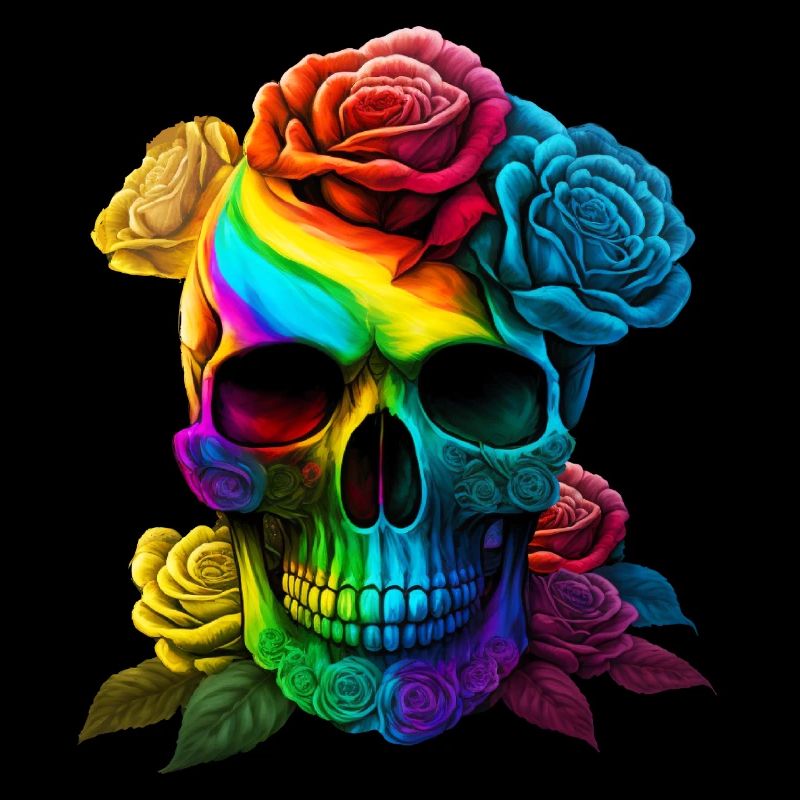 Totenkopf in Regenbogenfarben