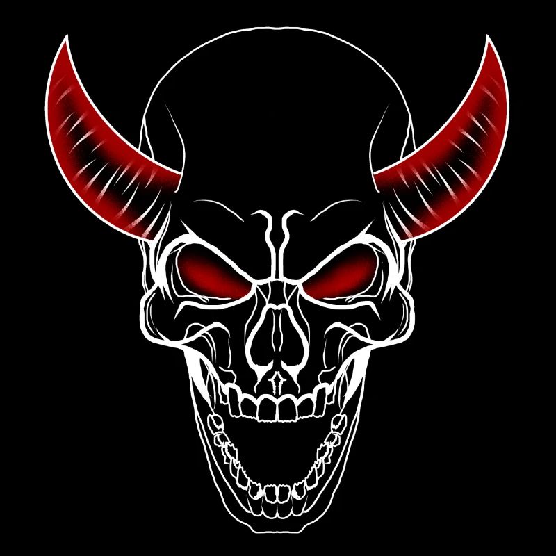 Skull devil horns