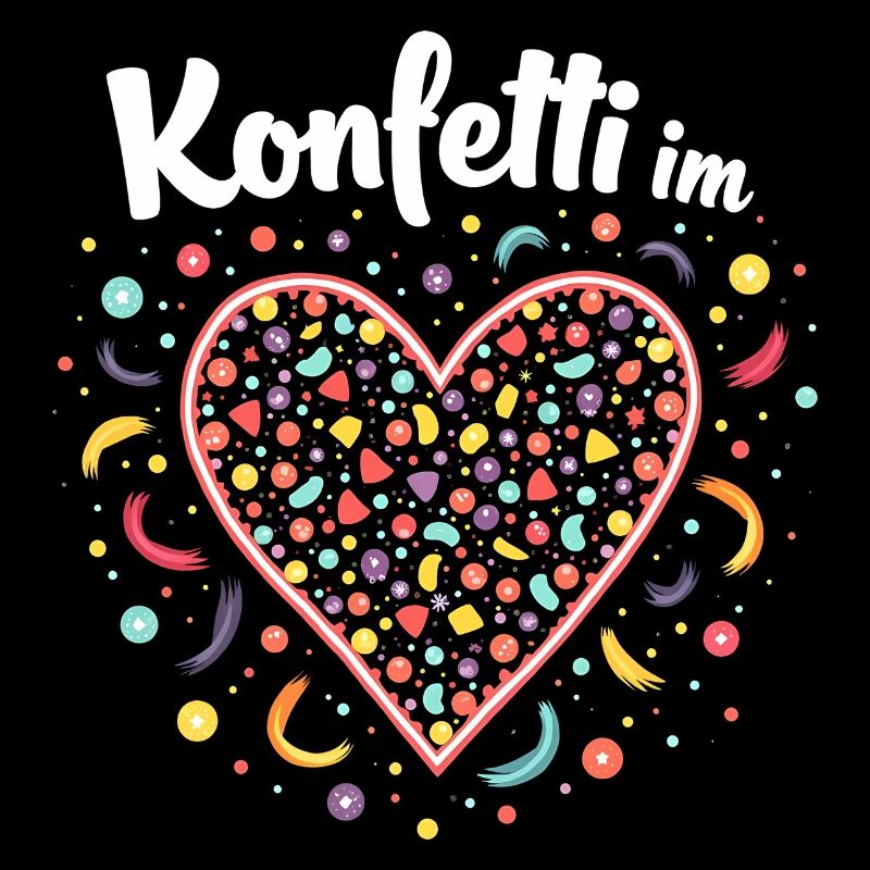 Fasching Spruch - Konfetti Herz Kostüm Shirt