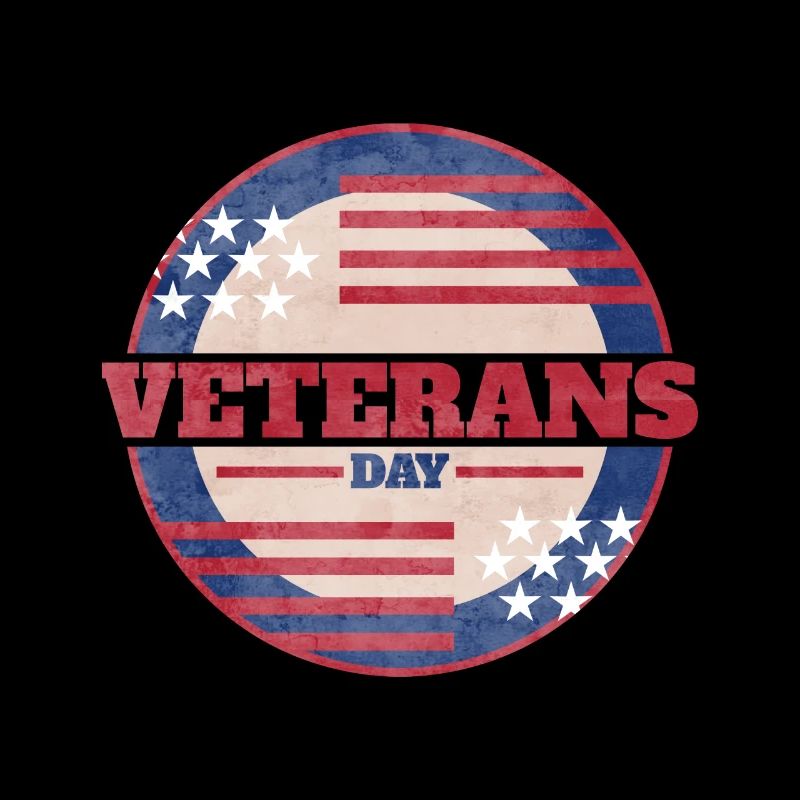 US Flag Round Logo For Veterans Day