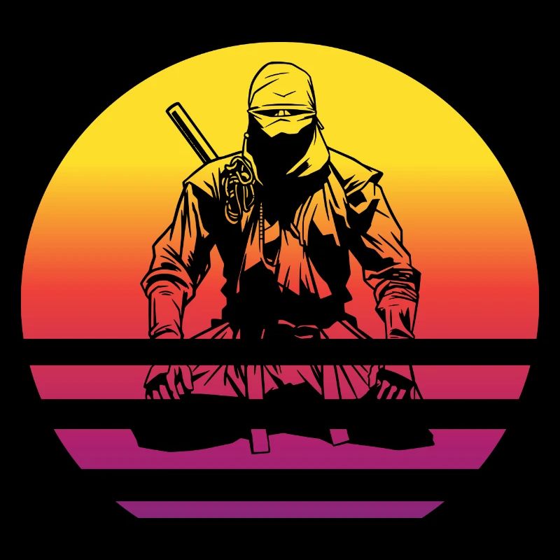 Ninja Retro Style Vintage