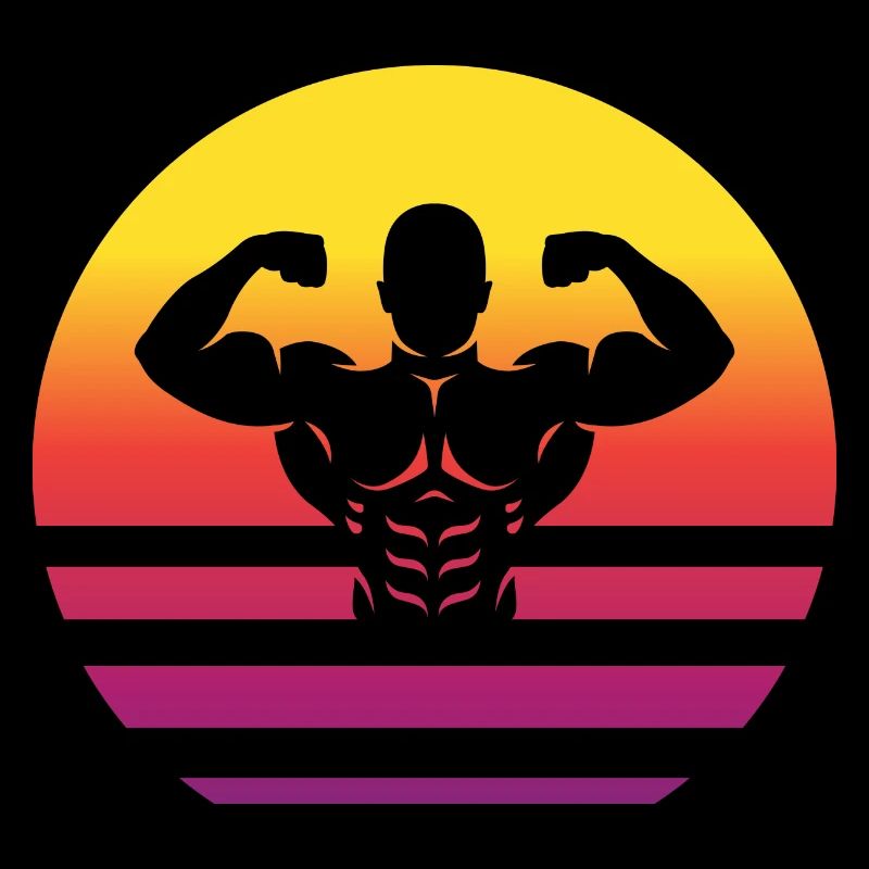 Culturisme Double Biceps Retro Style Vintage
