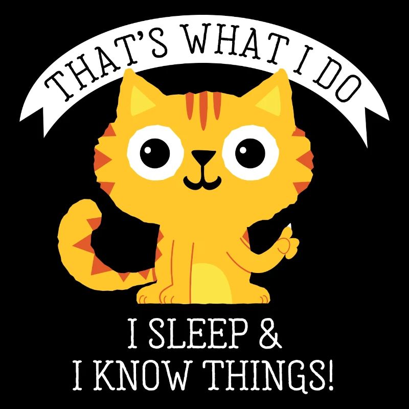 I sleep and know things - Lustiger Katzen Spruch