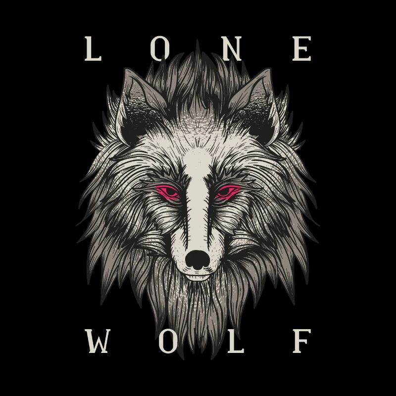 Lone Wolf Illustration Geschenk