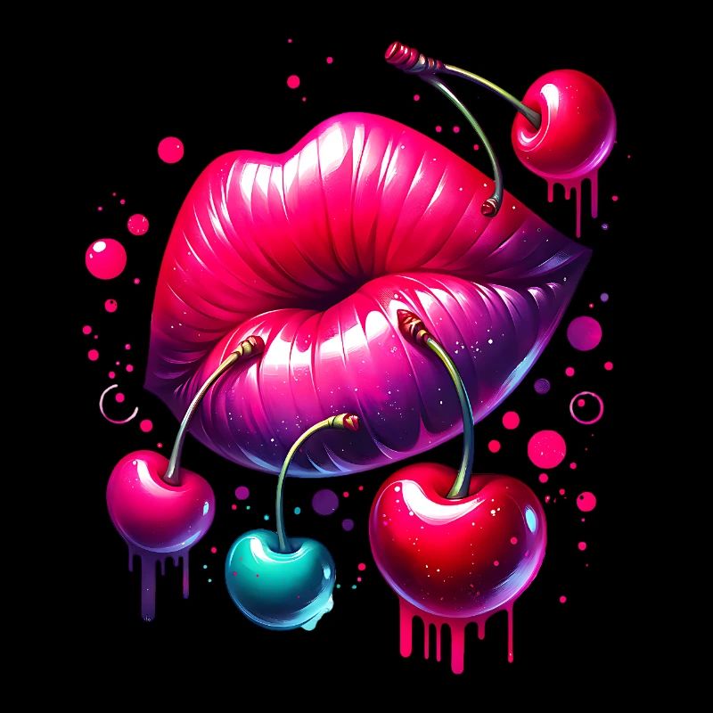 Lips with cherries
