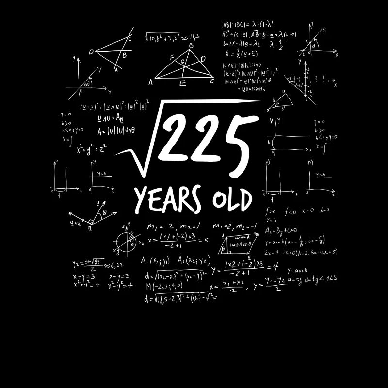 15. Geburtstag Wurzel aus 225 Mathematik Nerd Math