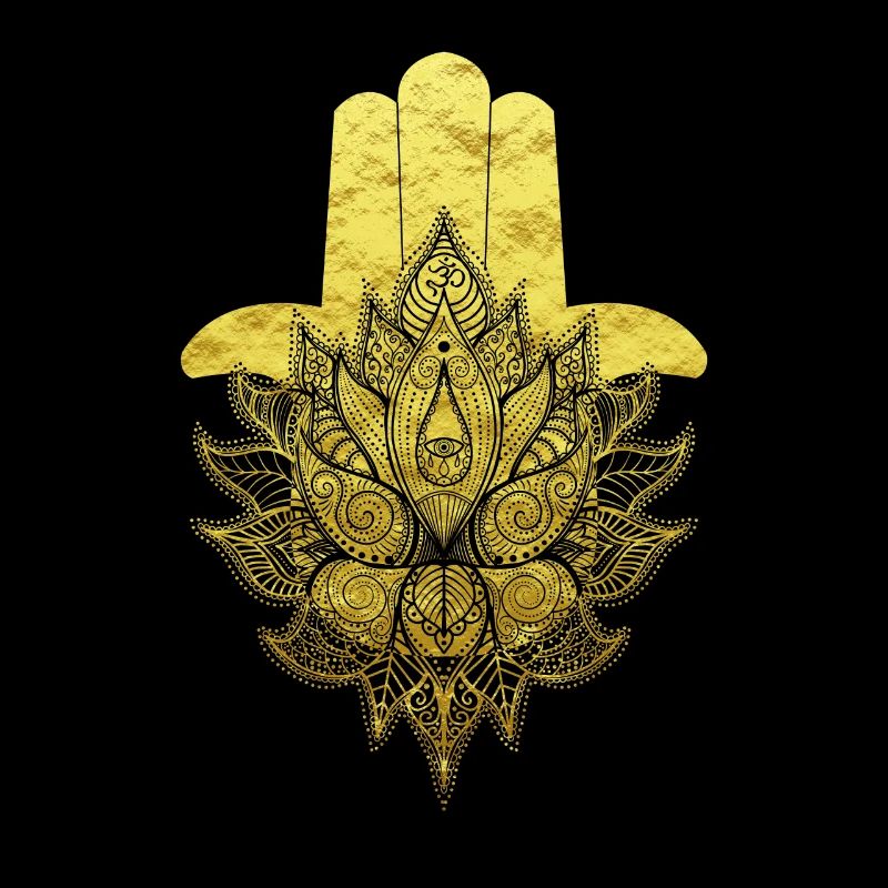 Hamsa main fleur de vie mandala symbole om