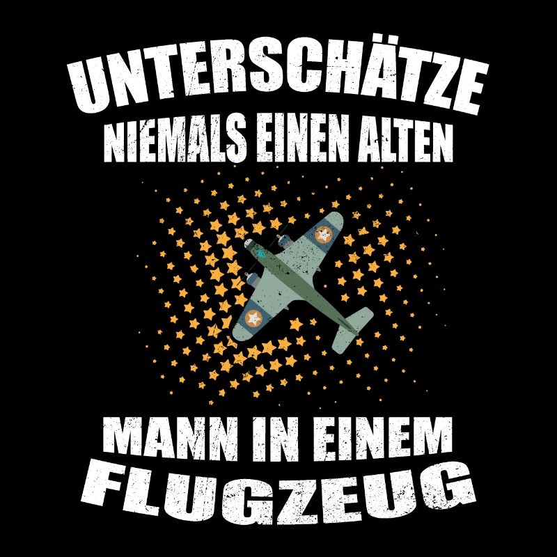 Alter Mann im Flugzeug alter Pilot Piloten Design