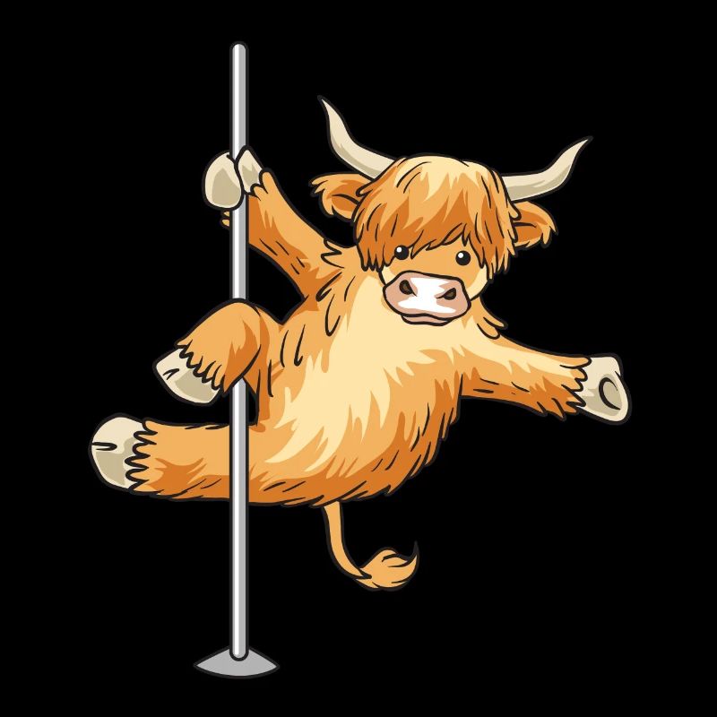Vache Scottish Highland Cattle Highland Pole Dance