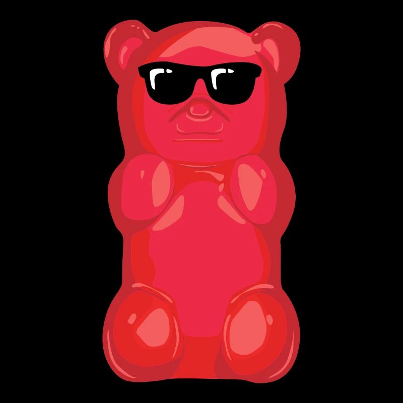 Gummy bears with sunglasses graphics