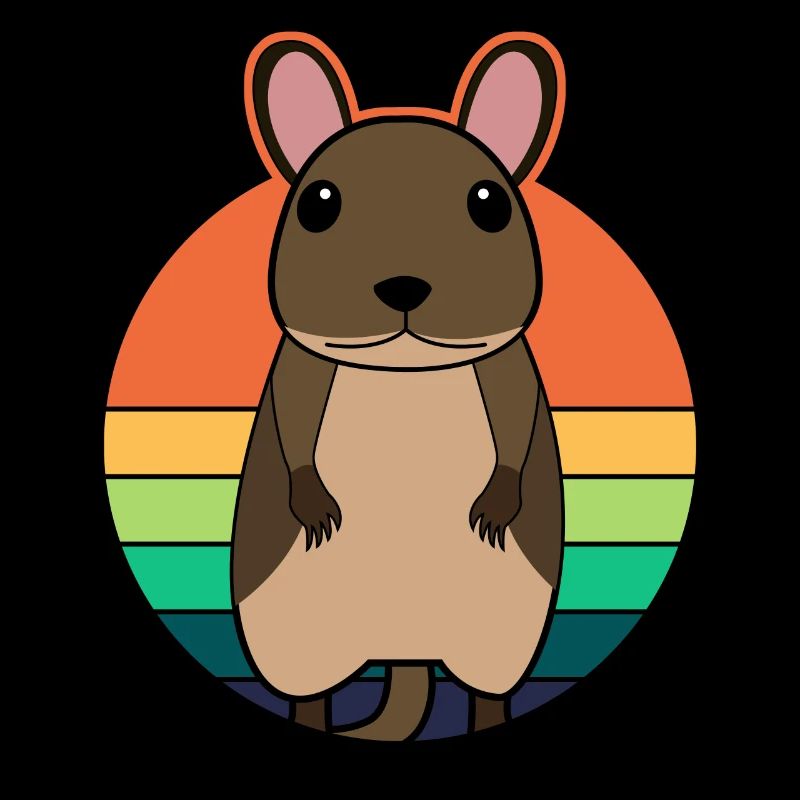 Degu mignon graphique rétro degus