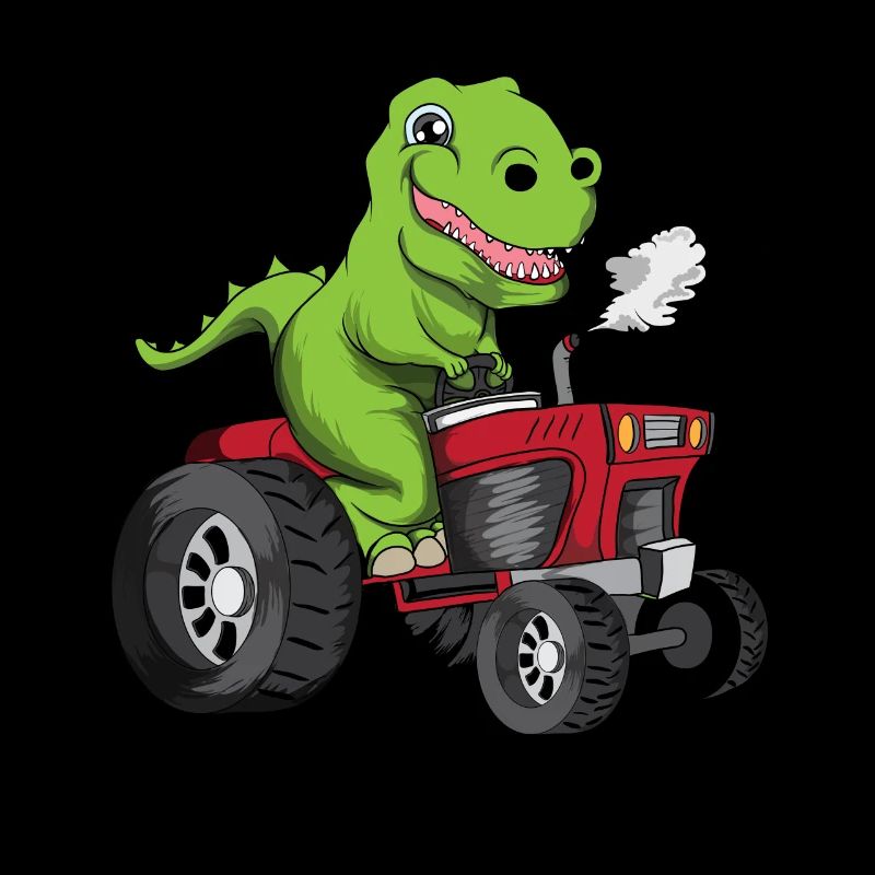 Old Young Dino Dinosaur Tractor Tractor T Rex