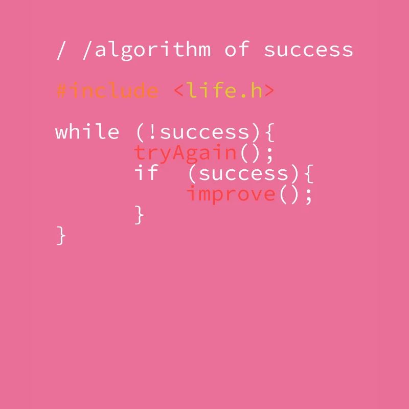 Algorithm of success nerd program code developer