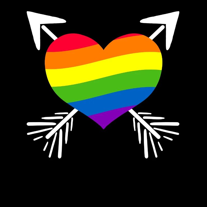 Rainbow Heart Arrow