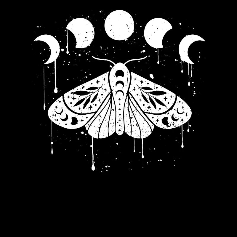 Phase de Lune Occulte Grunge Moth Esthétique Occulte