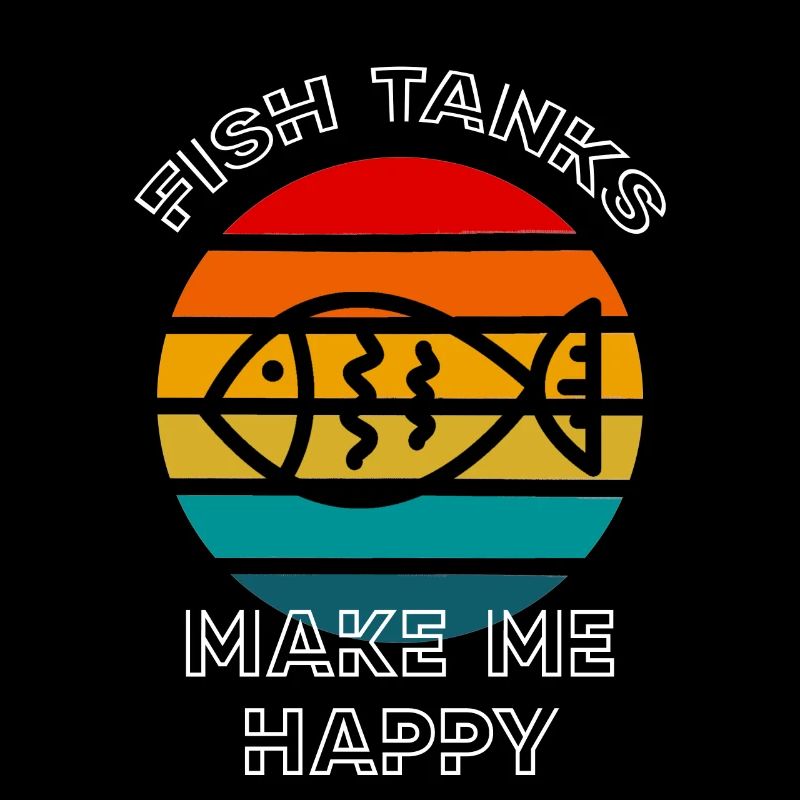Fish Tanks Make Me Happy Retro Sunset Fish Keeper
