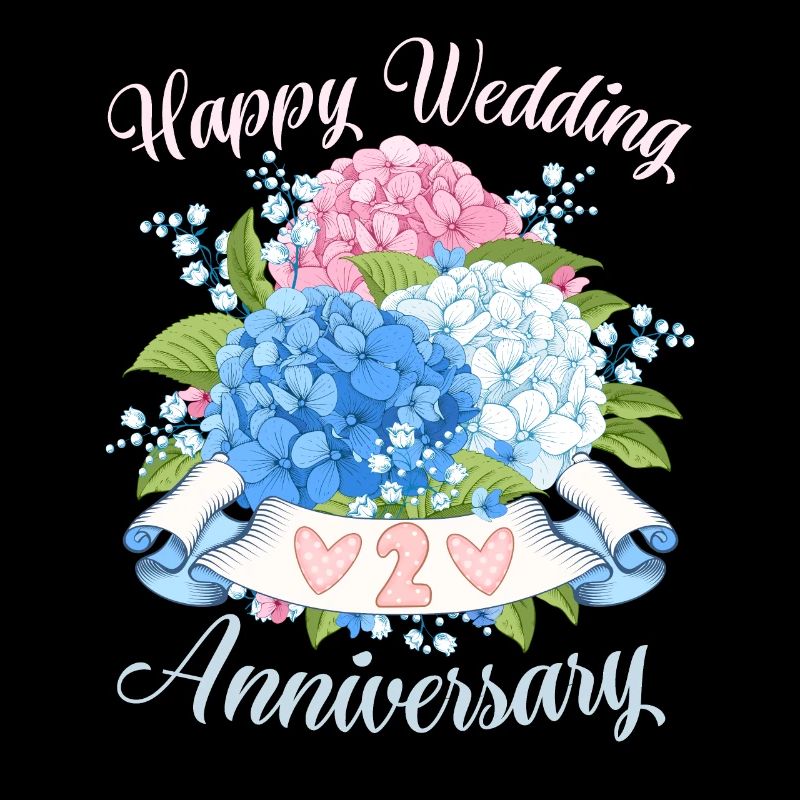 Wedding Anniversary Congratulations with Hydrangeas