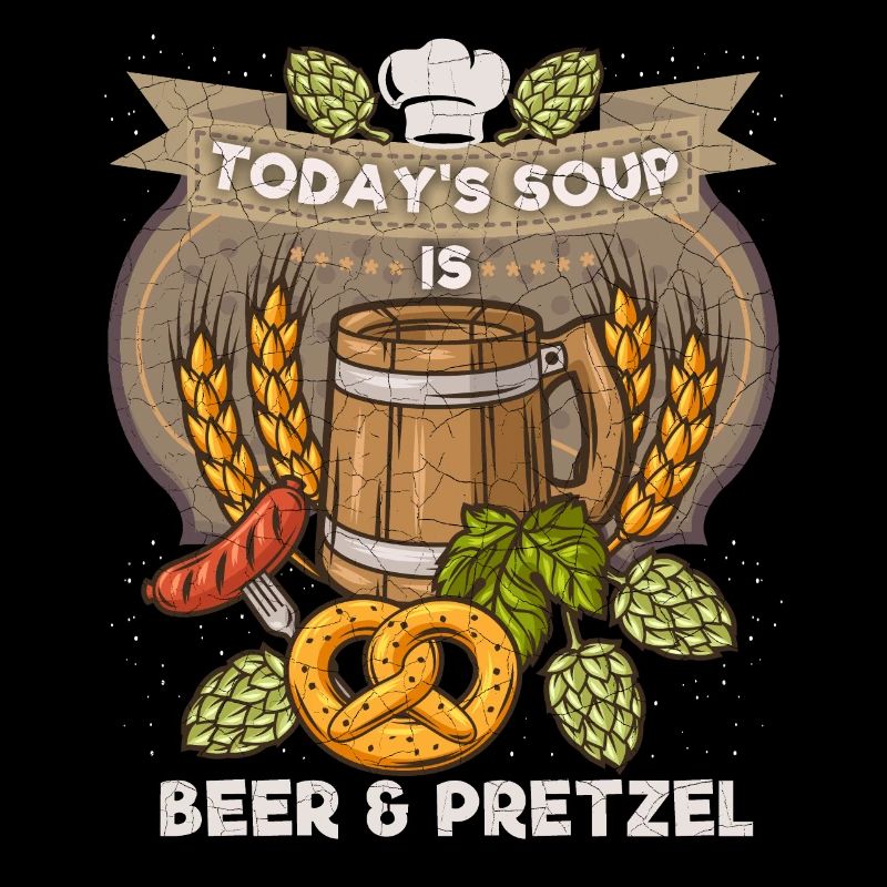 Bier und Brezel, lustiger Spruch