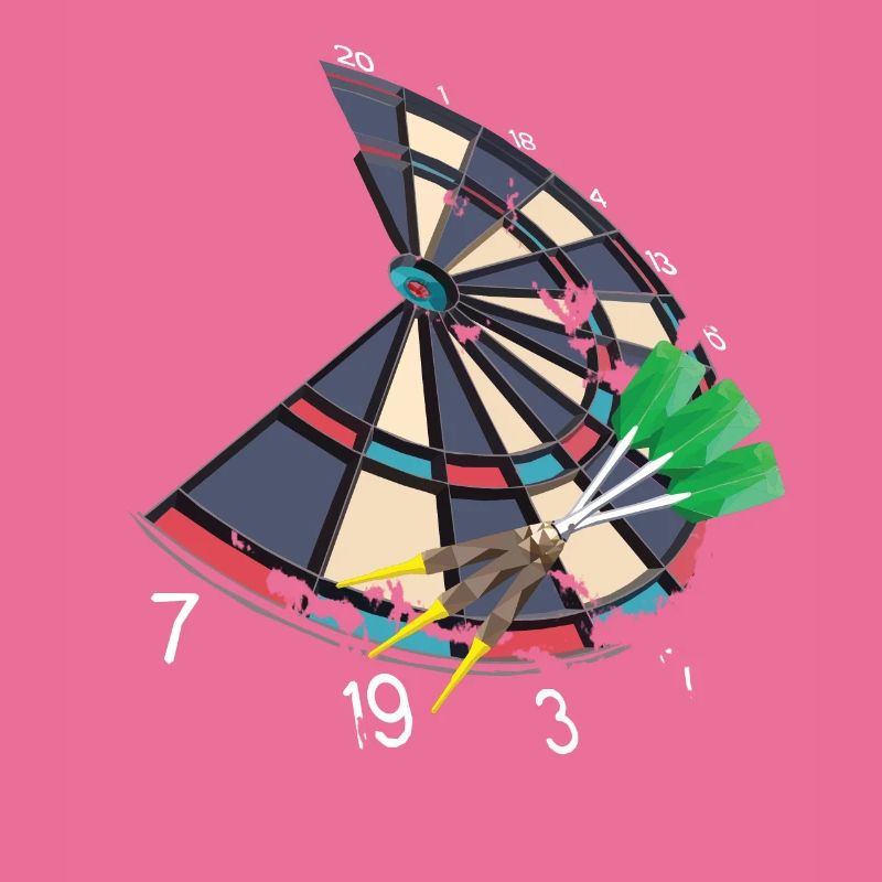 Dartscheibe mit Pfeilen, im Vintage Polygon Design
