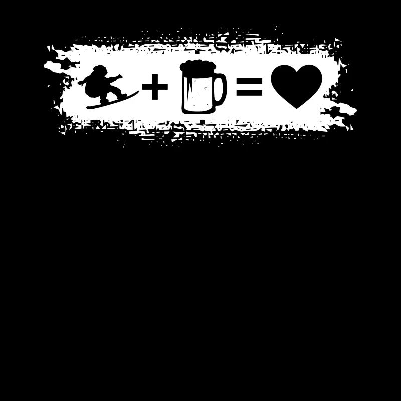 Grunge Rectangle - Coeur - Bière - Snowboard - Grun