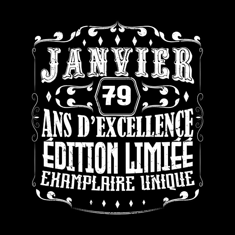 Vintage Janvier 79 ans. anniversaire janvier.