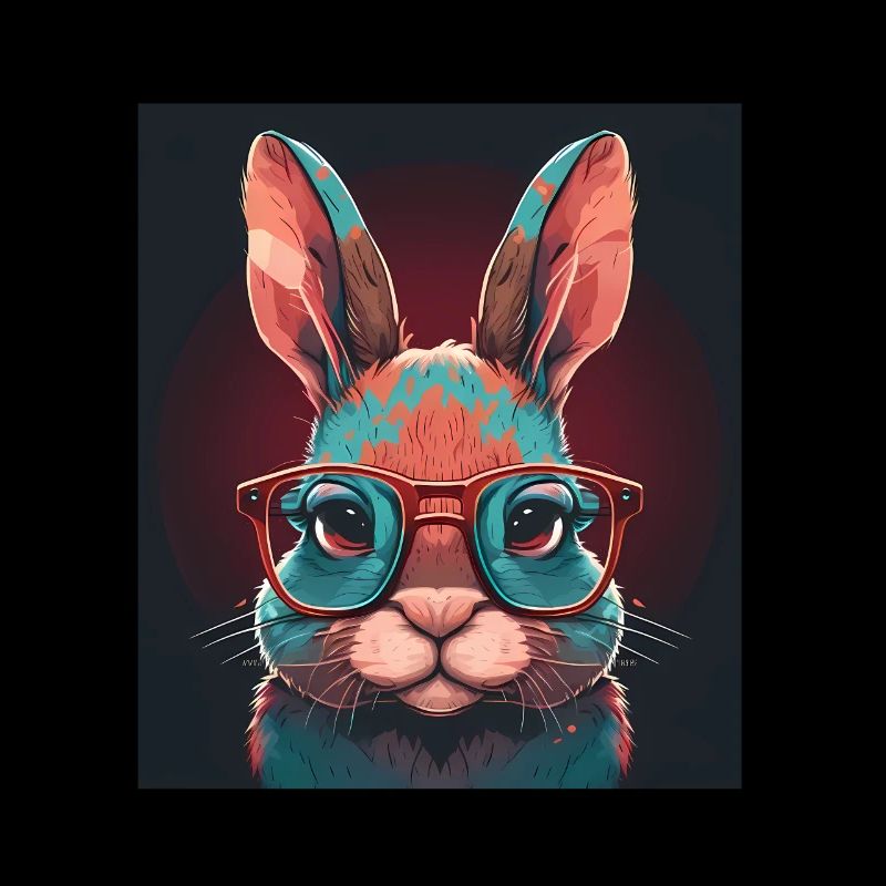 Cute Rabbit Face Rabbit Glasses Read