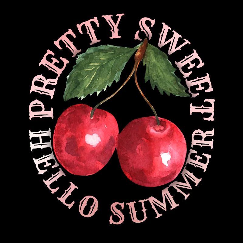 Kirsche, Cherry-Fruit Kirsche-Cherry Sommer-Spruch