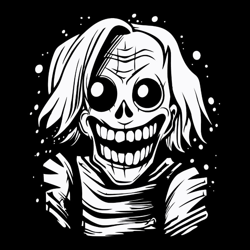 A funny crazy zombie clown