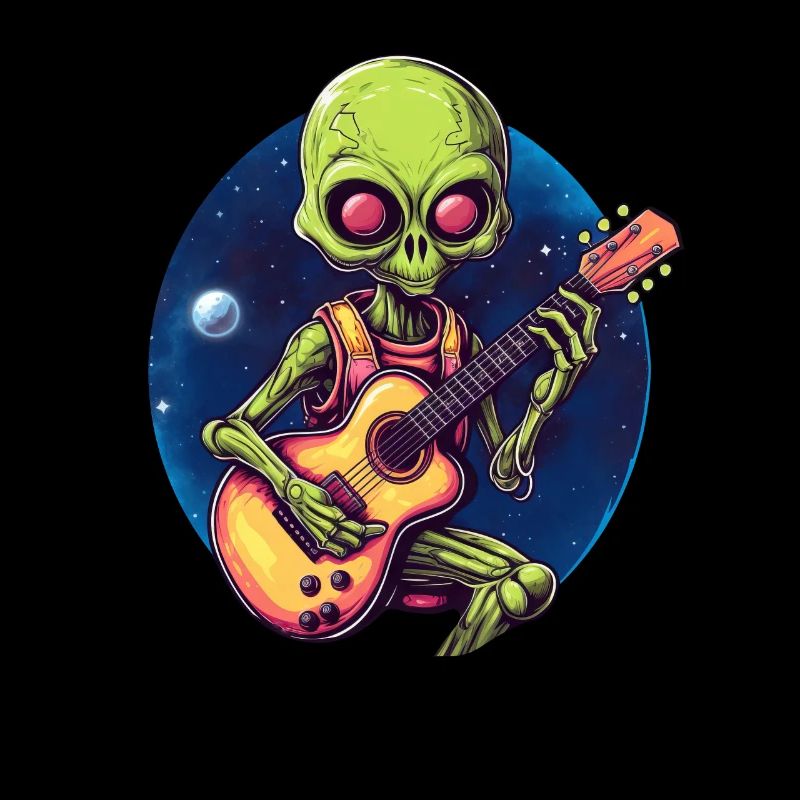 Green Alien Guitariste