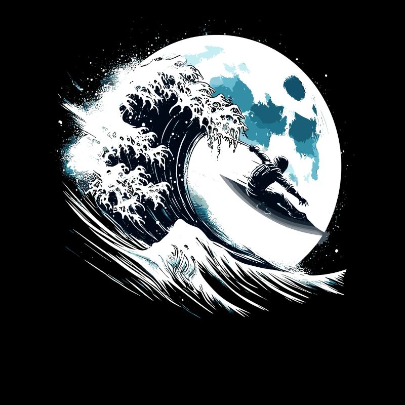 Astronaut Surfer Moon Surfer