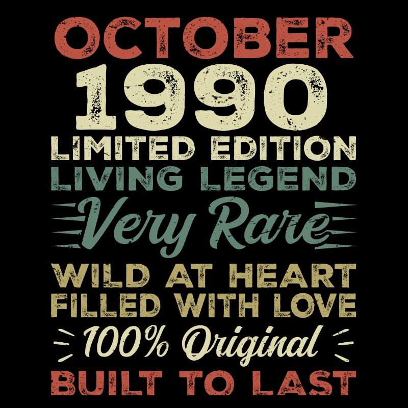 1990 October 1990 Birthday October 1990 Original