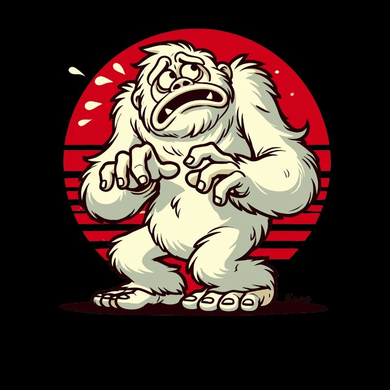 Effrayé drôle Yéti Bigfoot effrayé