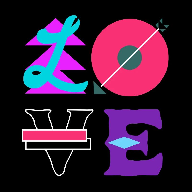 Schöne Liebe Bunte Schrift Typografie Pfeil