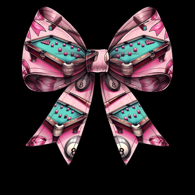 Coquette Bow Billard Pool Tisch Queue Kugeln