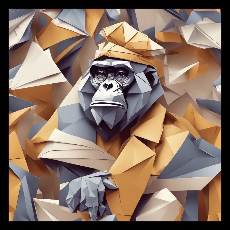 Cool monkey in wrinkled robe