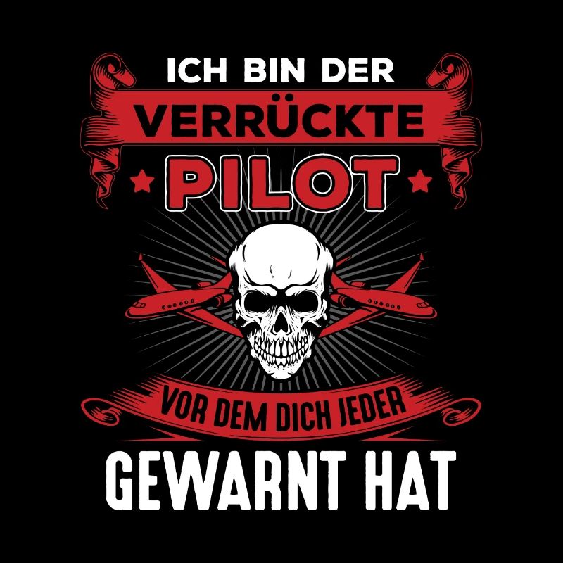 Verrückter Pilot Flugzeug Luftfahrt Totenkopf