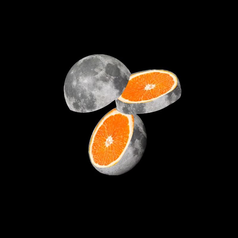 Astronomie Sonnensystem Mond Orange Scheibe Obst