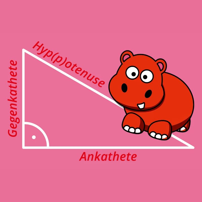 Hyppotenuse Pythagore De Math Hippo cadeau enseignant