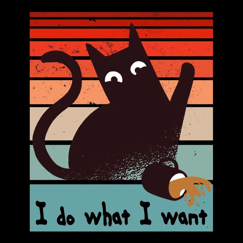 I do what I want. Funny cat spilling a coffee cup
