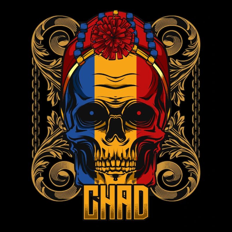 Tschadisch Totenkopf Republik Tschad Geschenkidee