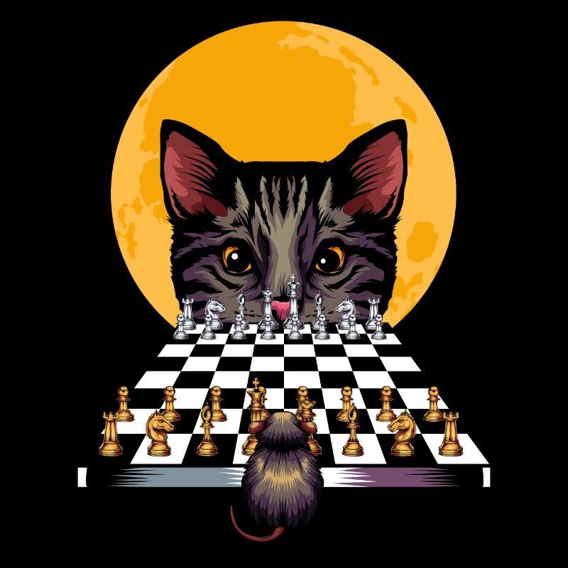 Cat mouse chess game Cool chess move gift idea