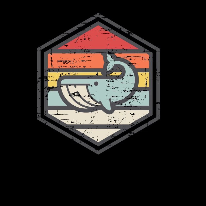 Retro Badge Whale Light