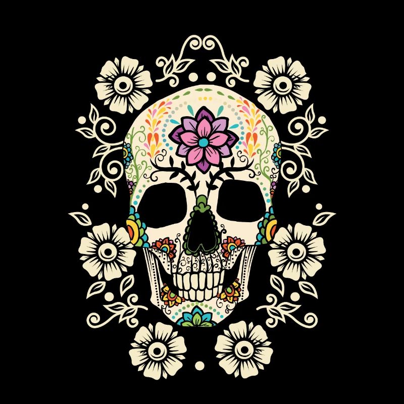 Fleurs - crâne