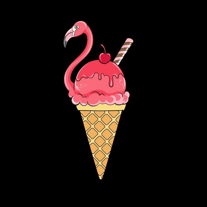 Flamingo Eis Eiswaffel Eiscream Rosa