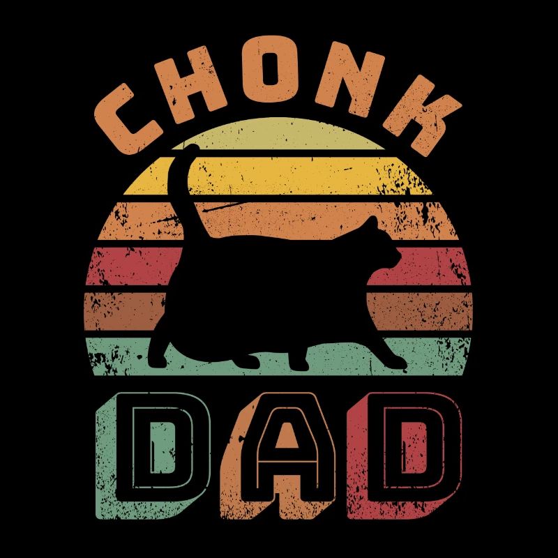 Fat Cat Chonk Dad Scale Chonky Meme Cat Gift