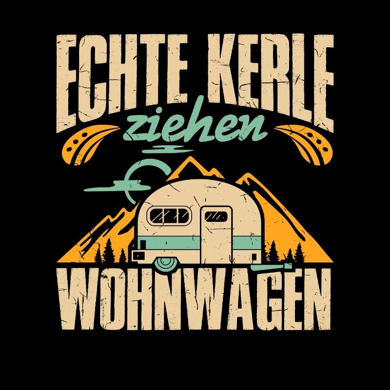 Camping Echte Kerle ziehen Wohnwagen