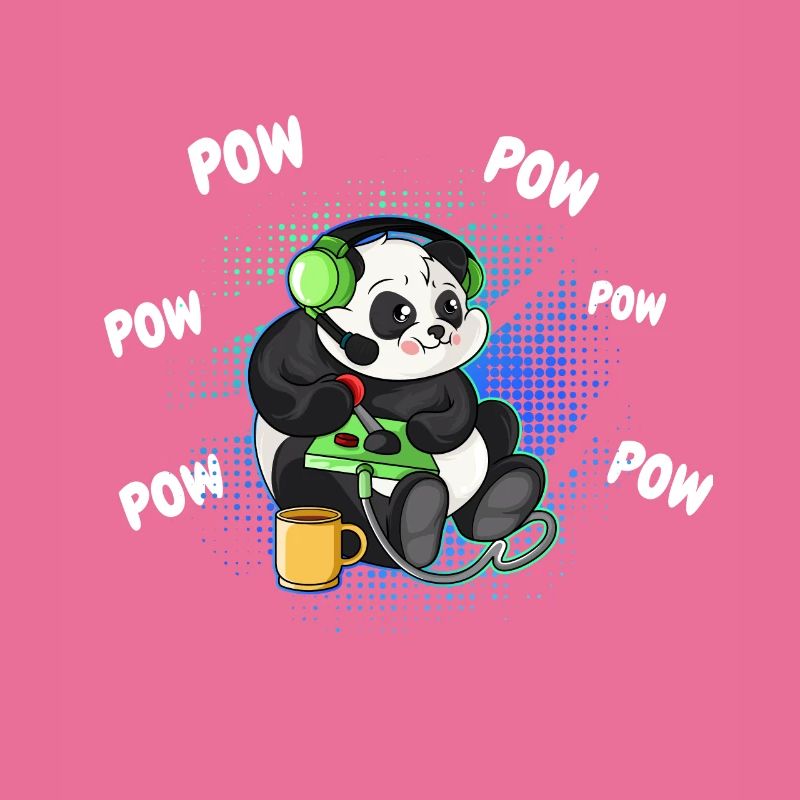 Gaming Panda Computer Console Video Game Gift